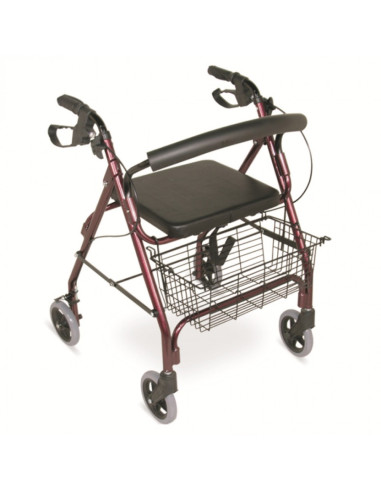 Andador 4 Ruedas Con Asiento Y Canasto
